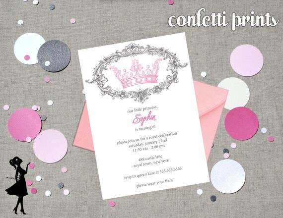 Printable Birthday Invitation - VINTAGE PRINCESS Il_570xn