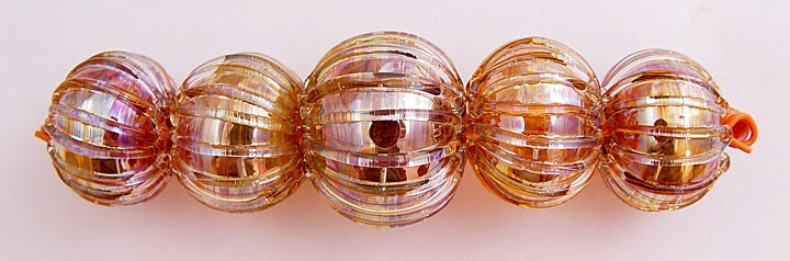 Item 3010 Silver glass blown hollows, set of 5 soft glass beads