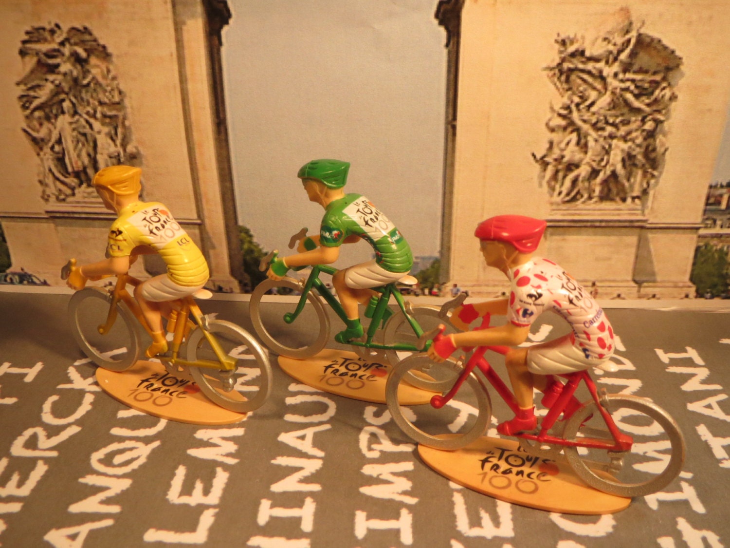 Tour de France 100th Edition  2013 - Set of 3 French Handcrafted 1/32 Scale Rouleur Cycling Figures