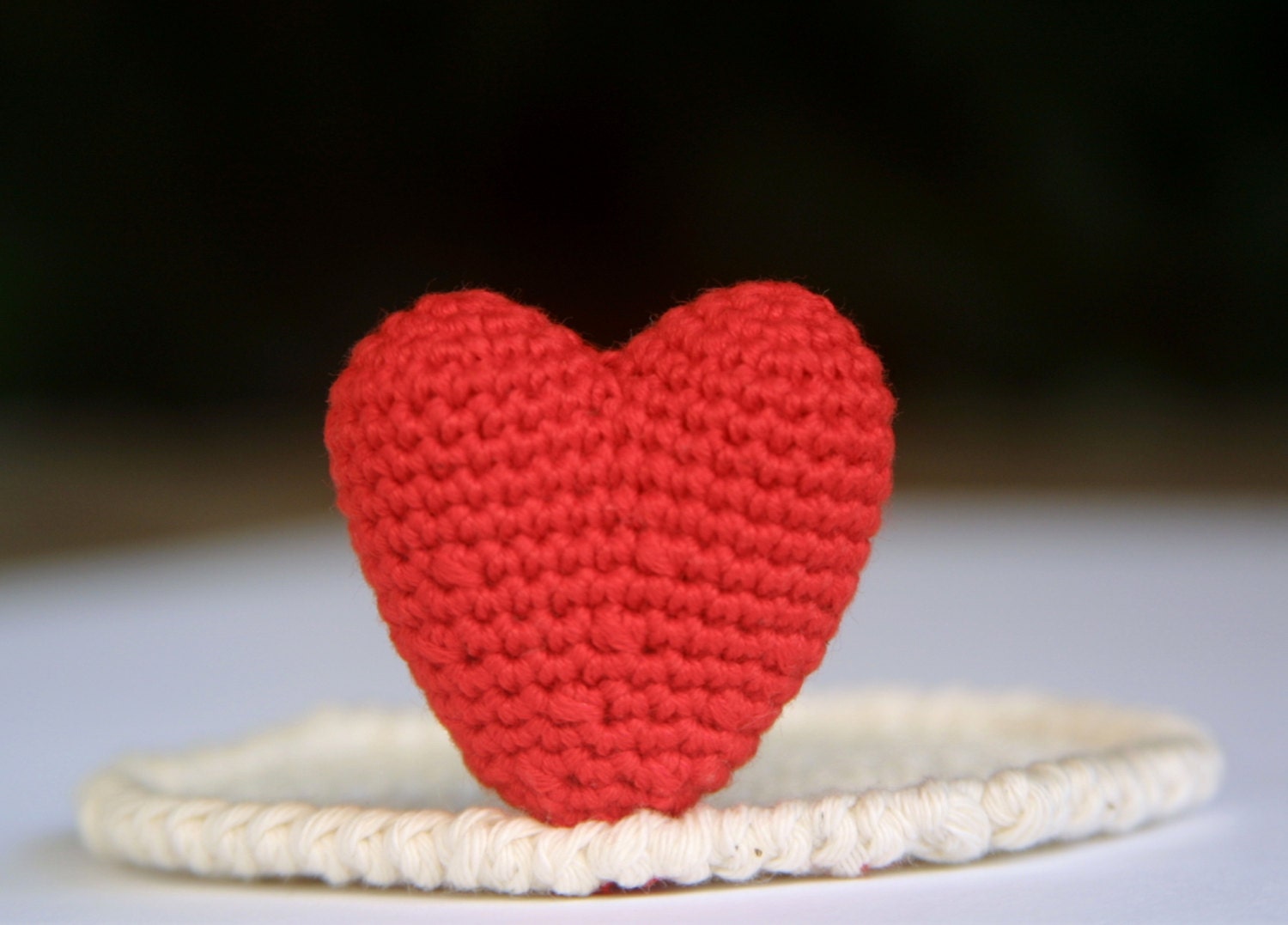 Valentine's Day, Crochet Pattern, Red Heart Coaster, PDF, Instant Download, love - SpringFresh