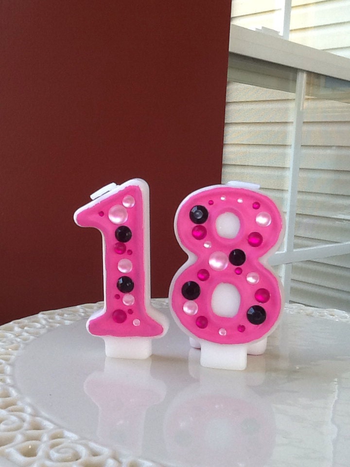 Birthday Candle - Blinged Out Number Candle - DOUBLE DIGIT - Rhinestone, glitter, blingy number candles. Il_570xn