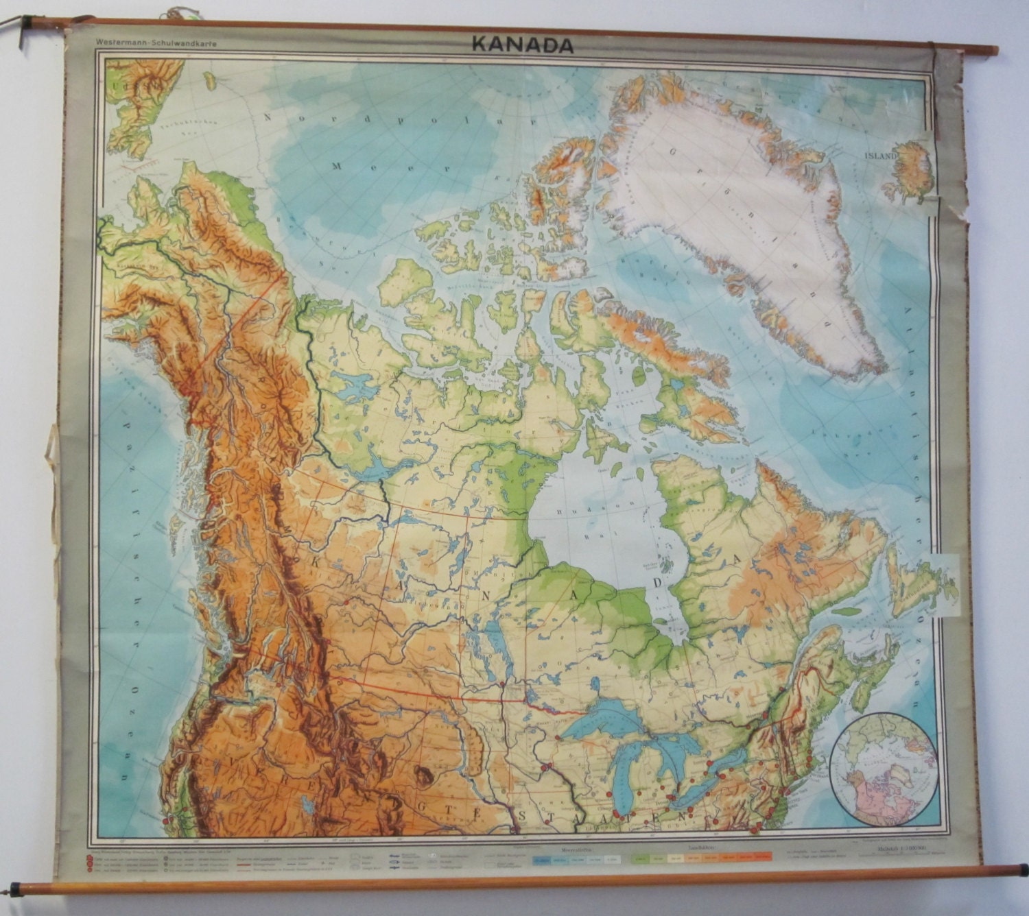 Vintage Belgian School Map of Canada