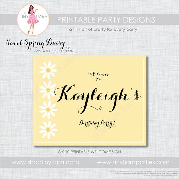 Sweet Spring Daisy Printable Party Welcome Sign : Printable Party Designs by The Tiny Tiara Il_570xn