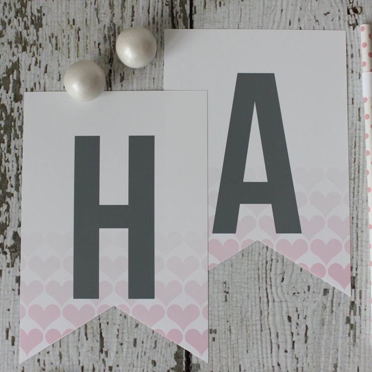 Ombre Sweetheart Printable Party Banner : Printable Party Designs by The Tiny Tiara Il_570xn