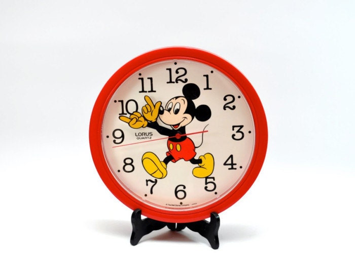 Vintage 80s Mickey Mouse Wall Clock Battery by DooleyFritzVintage