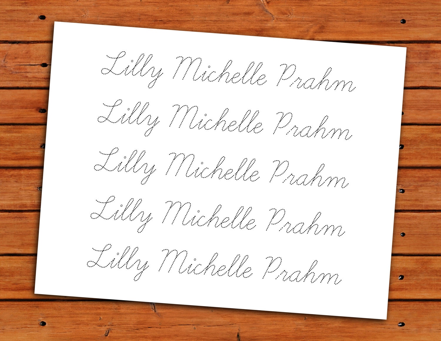 Personalized Cursive Name Trace Worksheet PDF by pdotprintables