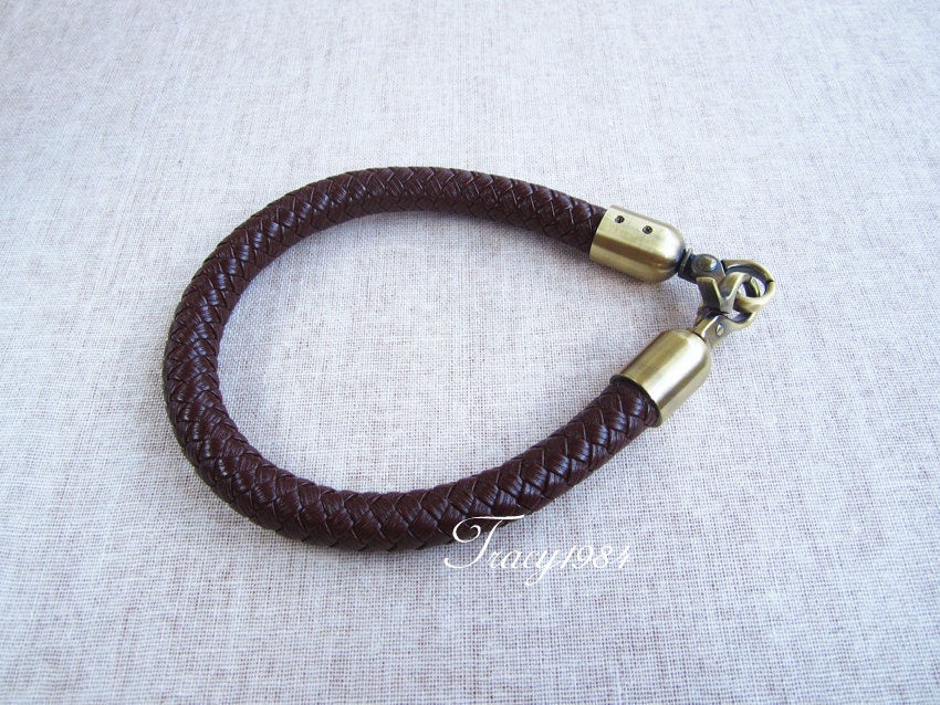 16 inches Braided Leather Purse Strap in Deep Brown by tracy1984