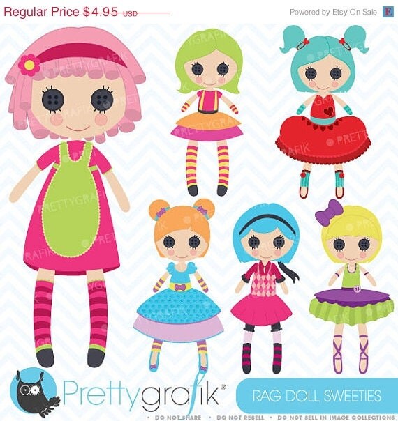 40% OFF SALE Rag doll, toy girl clipart commercial use, vector graphics, digital clip art, digital images - CL459 Il_570xn