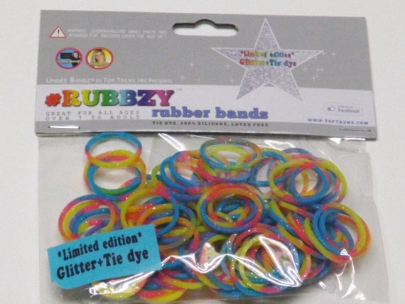 Glitter Tie Dye Rubber Bands for Rainbow Loom by AttisTreasures
