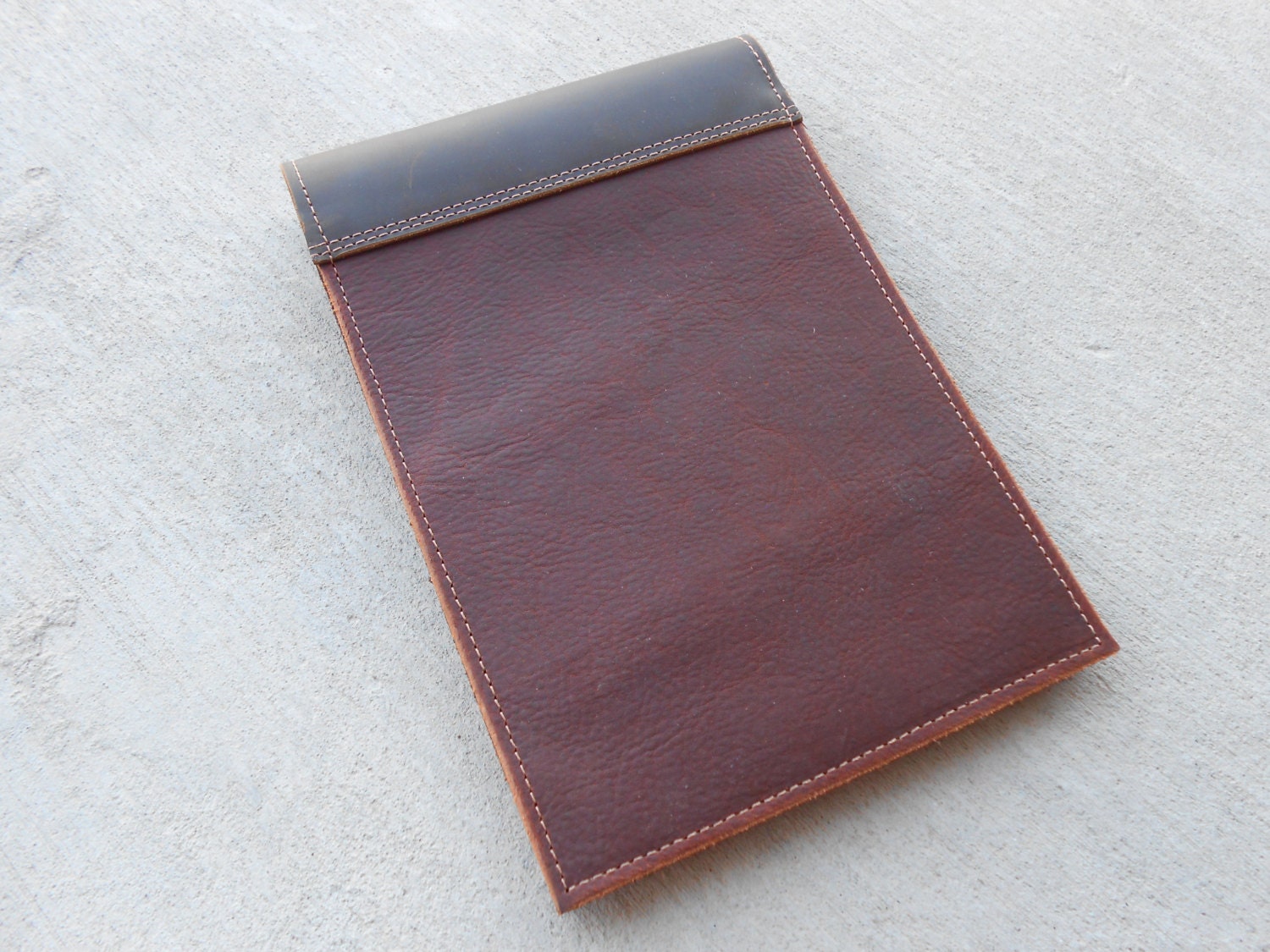 Two Toned Leather Steno notepad Case by UrbanCow on Etsy