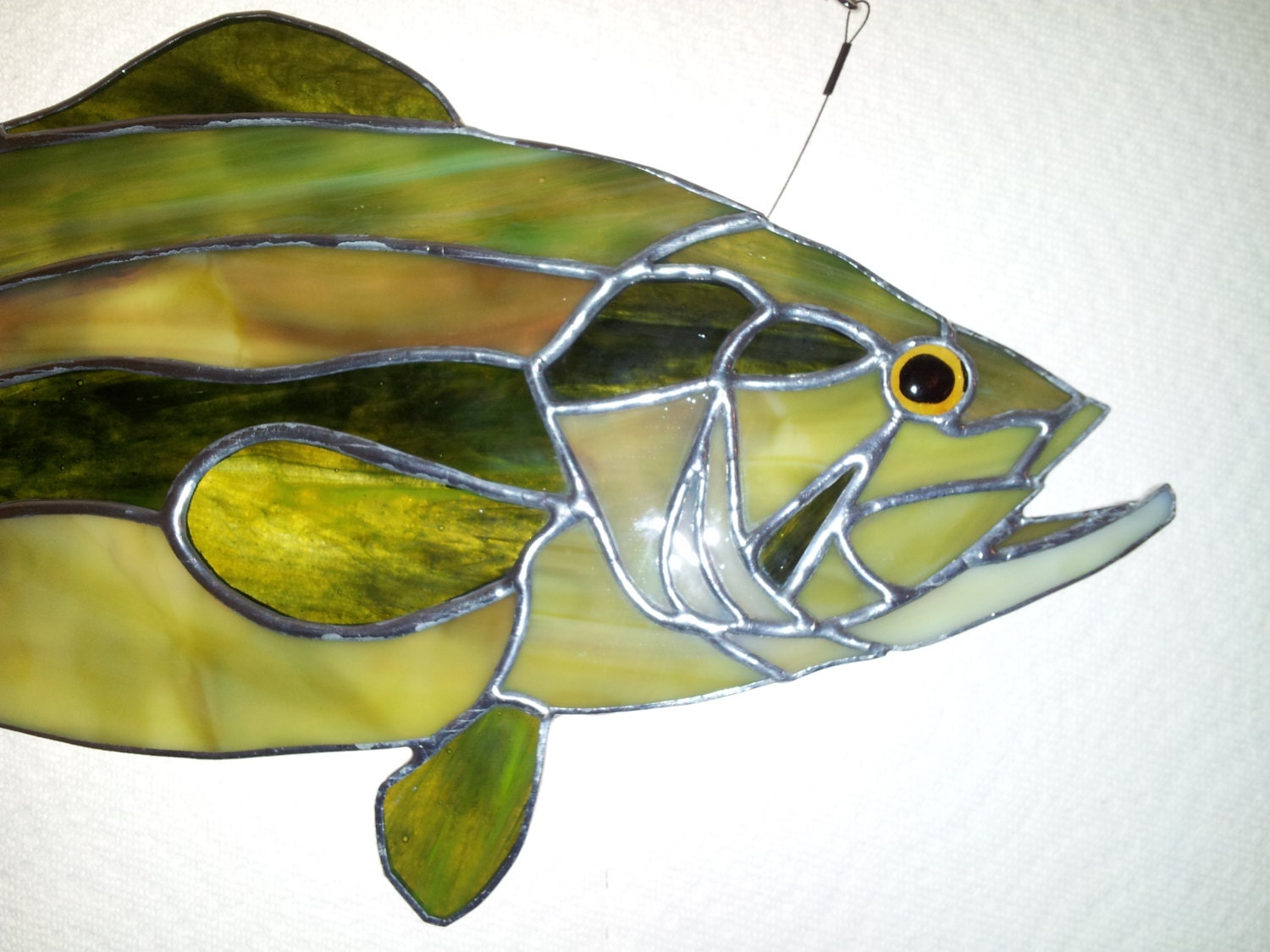Items similar to Stunning stained glass largemouth bass on Etsy