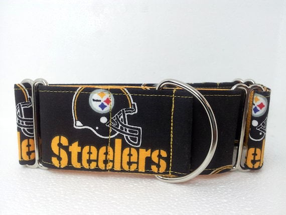 Pittsburgh Steelers Dog Collar Martingale Buckle by dogsbythebay