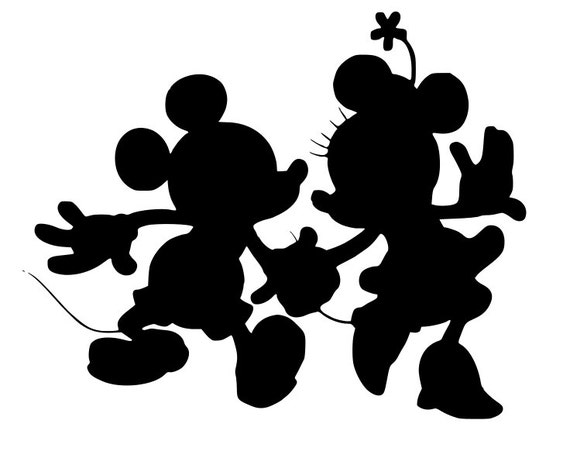 Mickey and Minnie Silhouette Decal by NerdVinyl on Etsy
