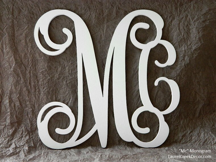 Items similar to TEMPORARILY UNAVAILABLE - Wood Monogram Initials - Mc ...