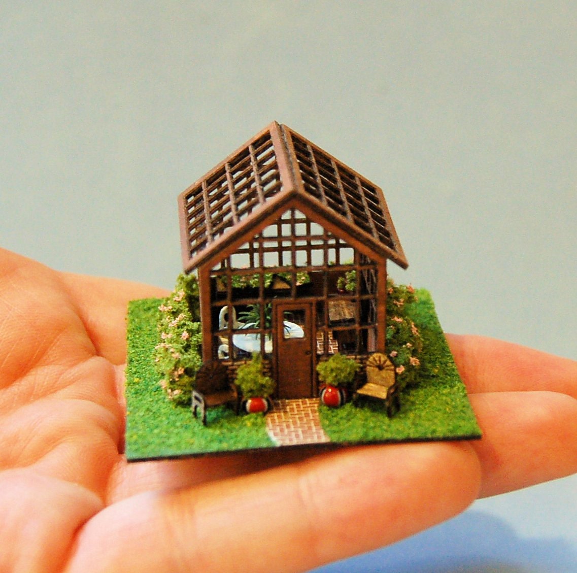 1 144th inch scale miniature greenhouse etsy miniature crafts miniature greenhouse mini doll house