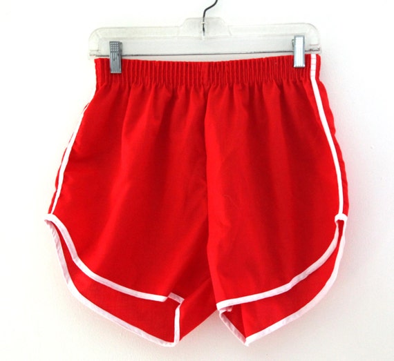 Vintage 80s Classic Gym Shorts Red White