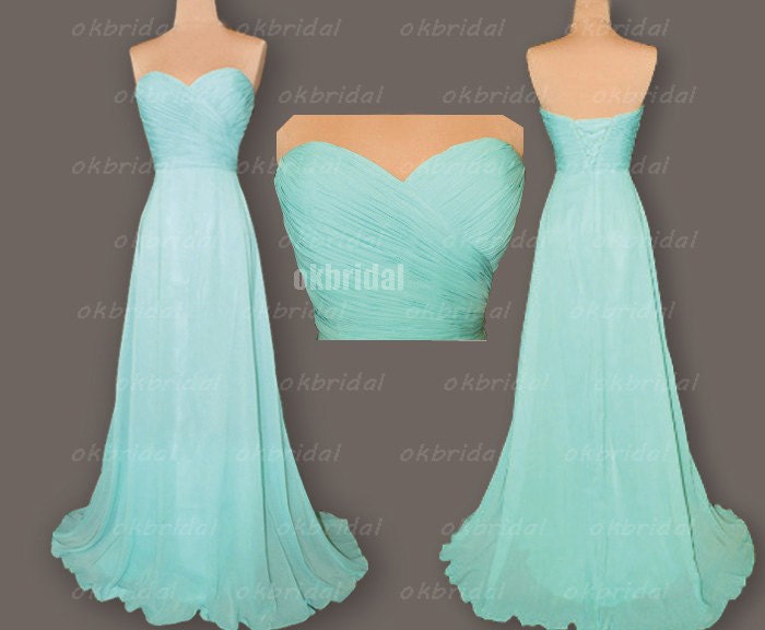 Tiffany blue dress, cheap bridesmaid dress, blue bridesmaid dress, chiffon prom dress, cheap prom dress, RE163