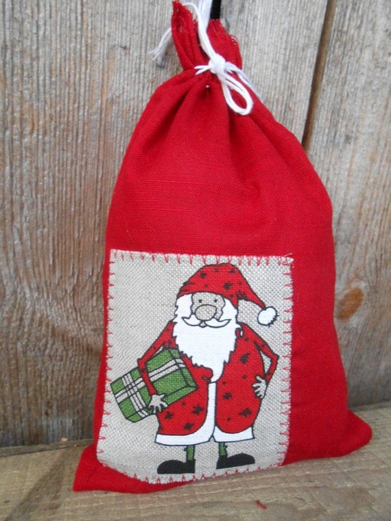 christmas gift bag santa drawstring cotton by vivicreative christmas gift bag santa drawstring cotton by vivicreative