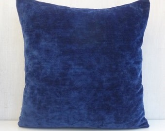 Decorative Throw Pillow Navy Blue Velvet Cushion Cover Decorative Euro