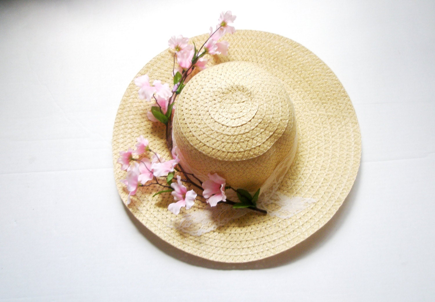 Sun Hat - Summer-Women's Wide Brim - Daisy- Beach- Pool hat - PrettyVintage90