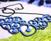 Blue Mod Necklace - Funky Shapes - 3d Printed Jewelry - LemantulaDesigns