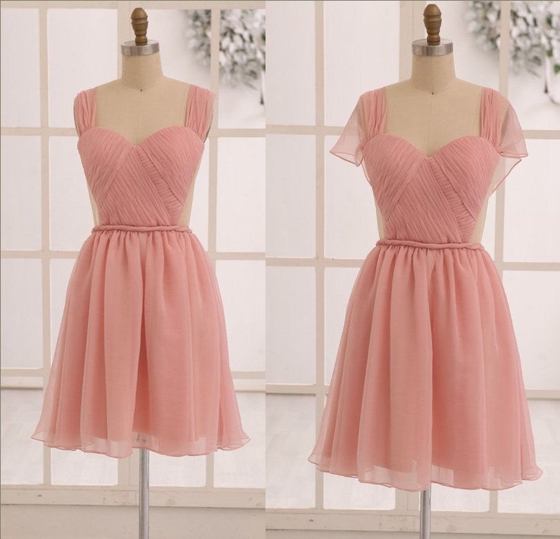 Items similar to Blush Pink Chiffon Bridesmaid dress/Prom Dress See