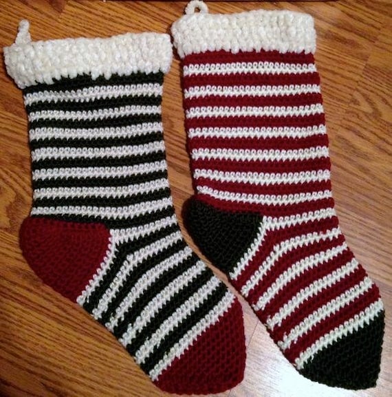 Old Fashioned Striped Christmas Stocking by PurpleCarnationGifts