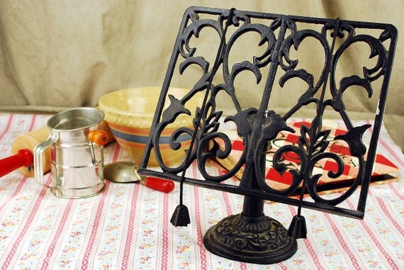 Wrought Iron Black Cook Book Holder