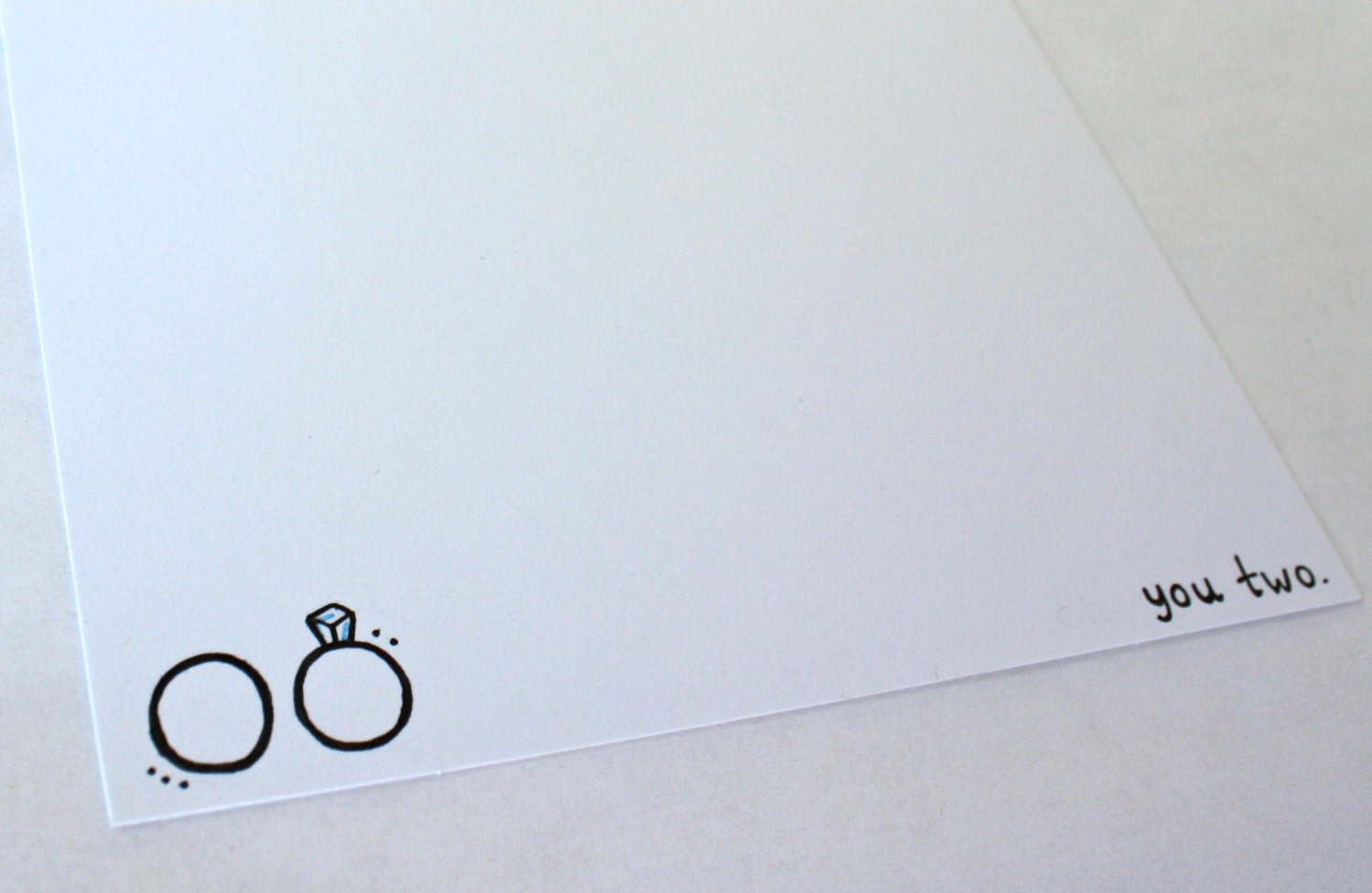 You two.  Engagement or wedding card for someone special.  Handmade card.