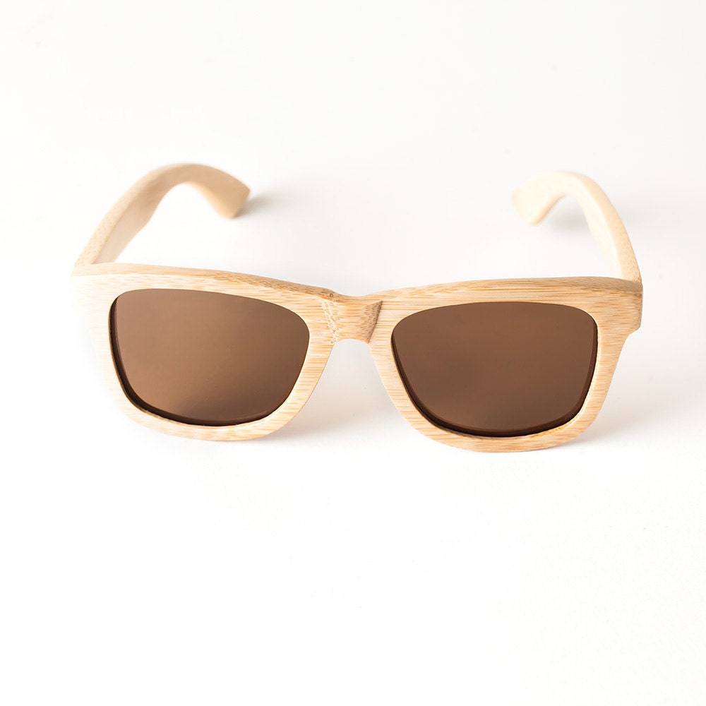 Handmade Bamboo Wayfarer Sunglasses (Light Grain) - ShadesofBamboo