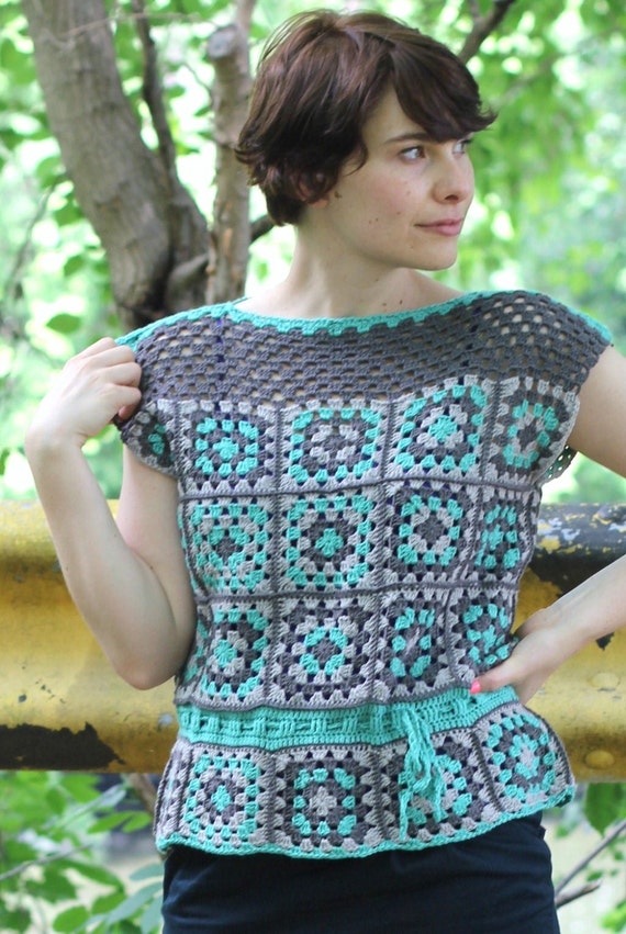 Cute Girl Squares Tank Crochet Pattern