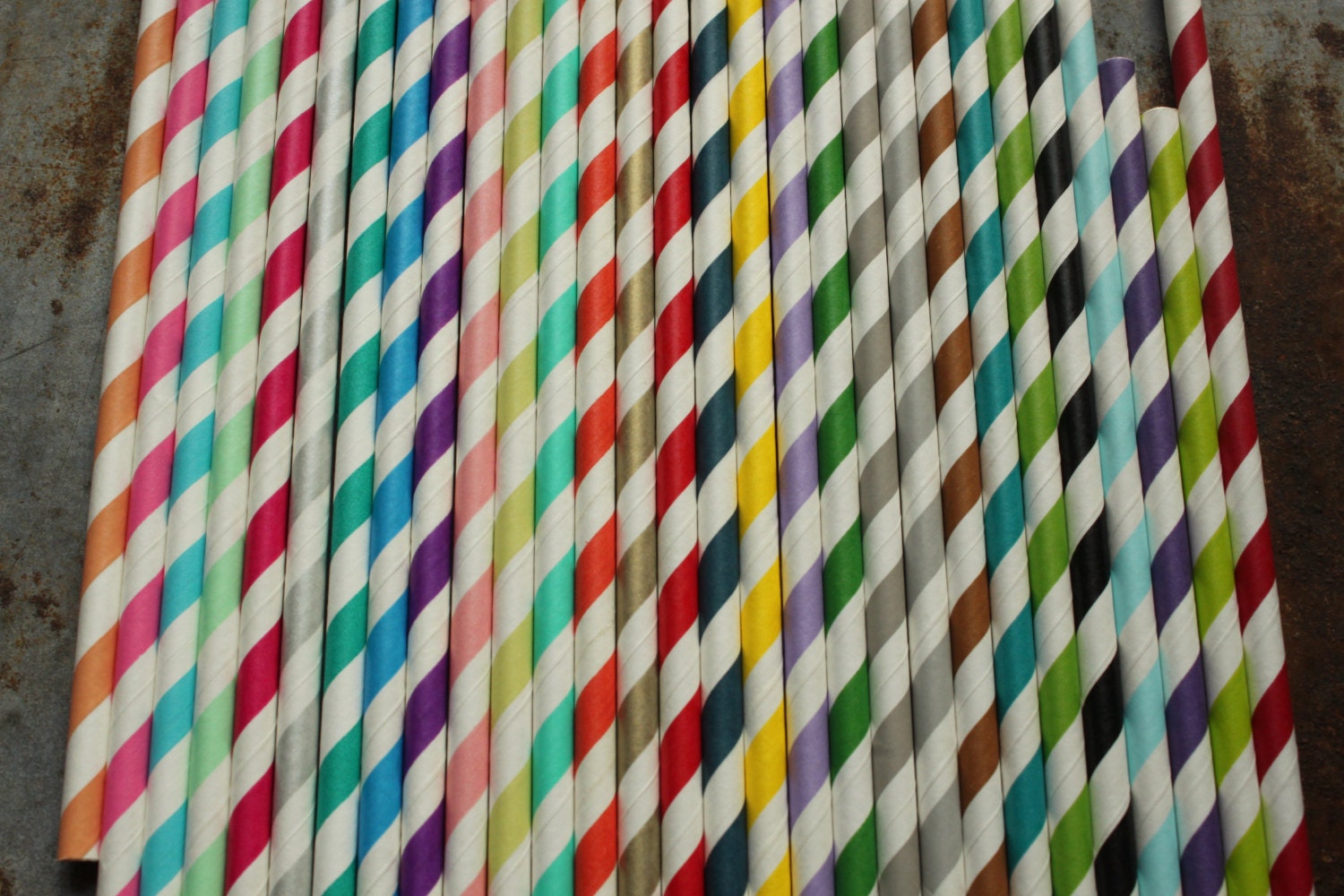 Paper Drinking Party Straws -- You Choose Colors -- set of 20 -- Stripes Il_570xn