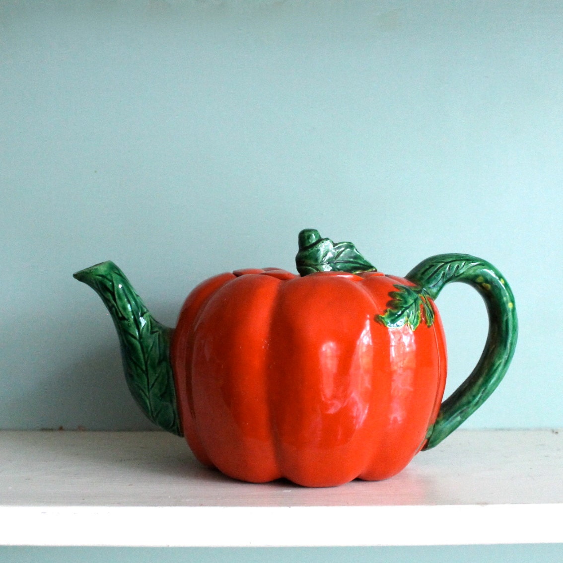 Cherry Red Tomato Teapot cute for your Fall Kitchen Decor