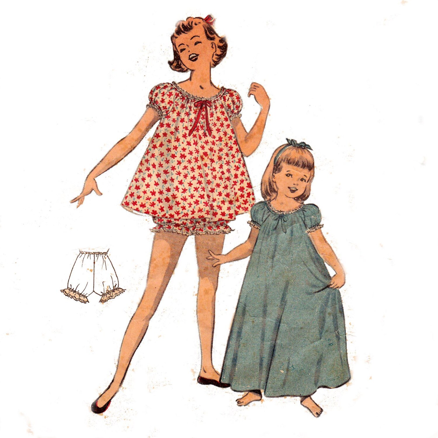 RARE 1960s Girls' Babydoll Pajamas & by allthepreciousthings