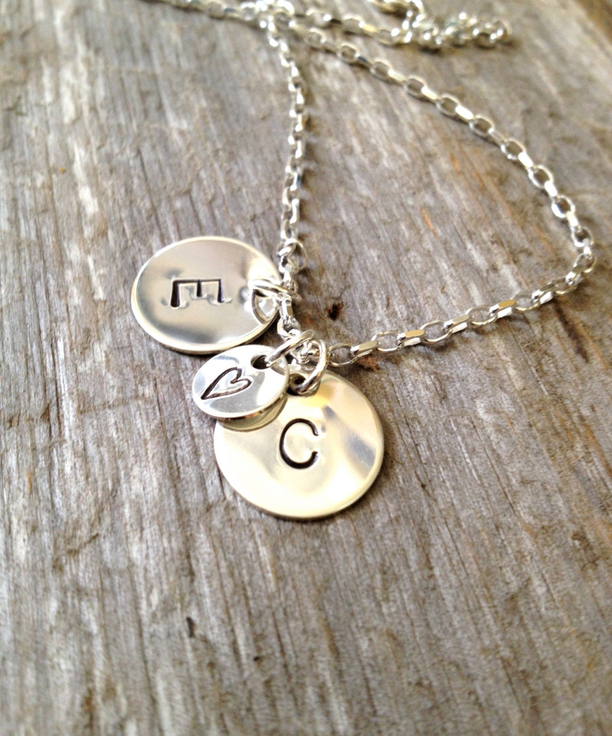 Charm Necklace- Mom Jewelry- Anniversary Gift- Best Friend Necklace- Gift for Grandma-Hand Stamped Sterling Silver