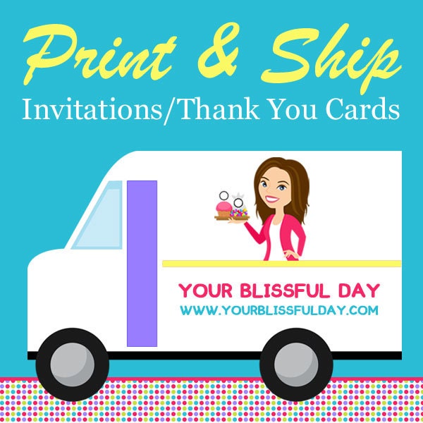 PRINT & SHIP Invitations/Thank You Cards (Any theme in our shop) Il_570xn