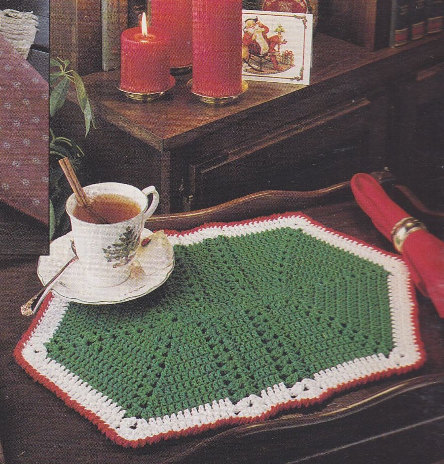 Placemats Crochet Patterns Christmas Watermelon by PaperButtercup