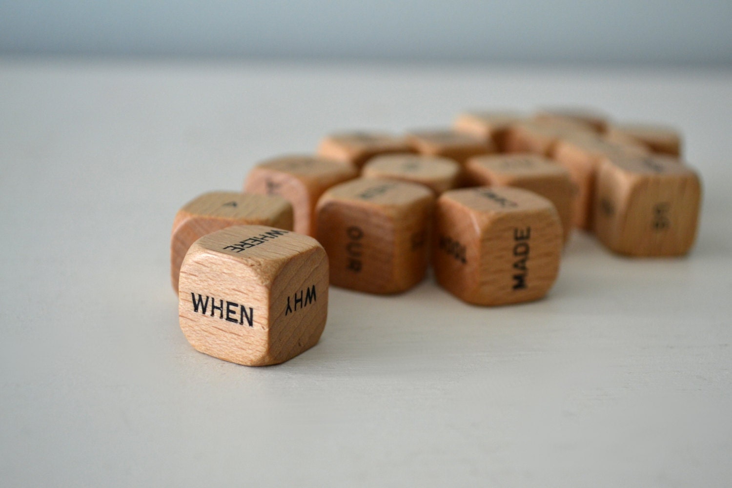 Writer's Block Word Cubes, Vintage Wooden Dice Game, Blogger & Author Inspiration, Wood Dice