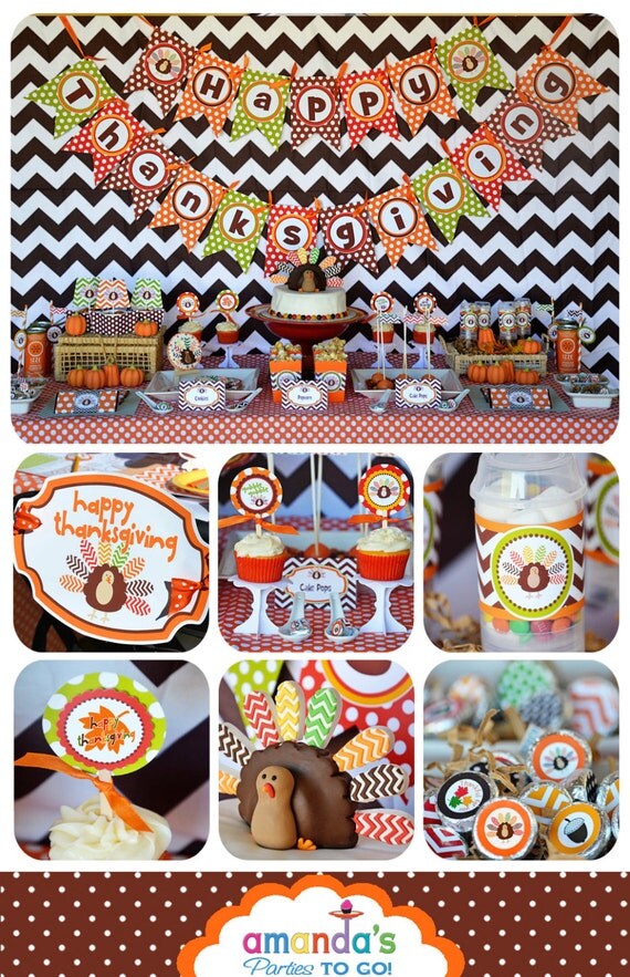 Thanksgiving Party Printable - Instant Download - Turkey -Huge Party Set by Amanda's Parties TO GO Il_570xn