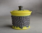 French Butter Crock Ready To Ship Dangerously Spiky Butter Crock by Symmetrical Pottery