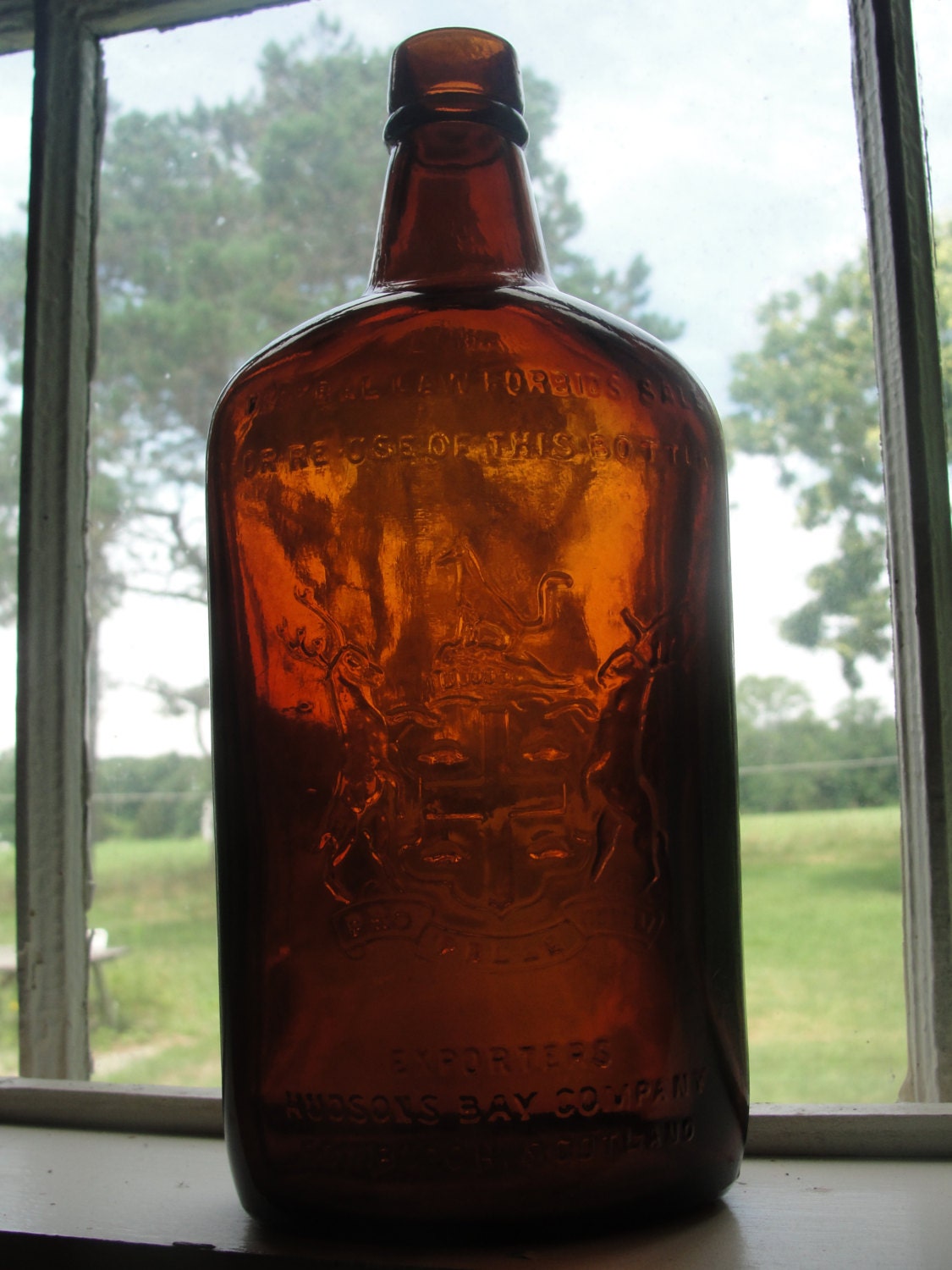 Vintage Hudson's Bay Company Whiskey Bottle - BarnshopAntiques
