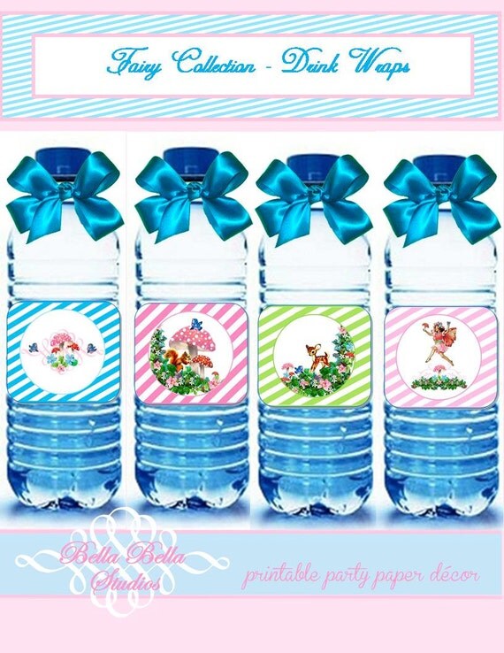 FAIRY DRINK WRAPS - Printable - Instant Download - Bella Bella Studios Il_570xn