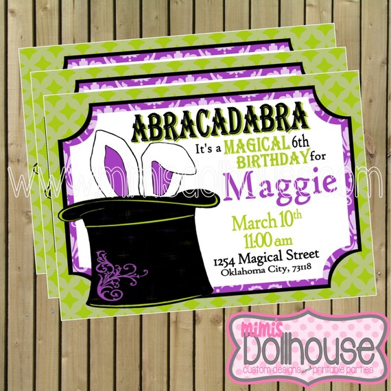 Magic Party Invitation-Magician Birthday Invitation PDF/JPEG Il_570xn