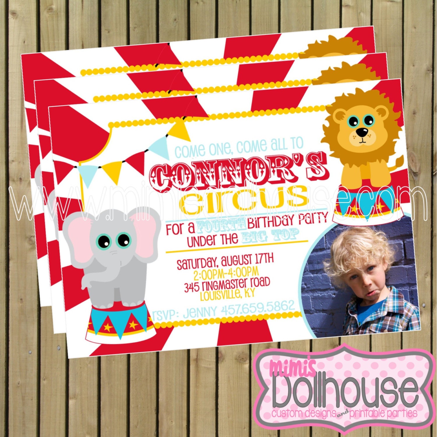 Circus Party Invitation- Printable Circus Birthday Invitation- Circus Birthday Party Invitation PDF/JPEG Il_570xn
