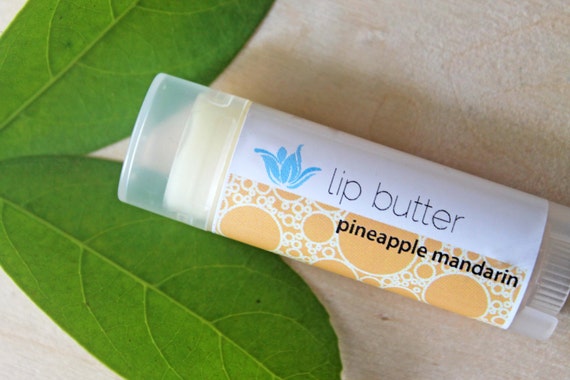Pineapple Mandarin lip butter, natural vegan gluten-free lip balm, fruity citrus lip gloss