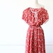 Japanese Dress Japanese Vintage Dress Blood Red Dress Tomato Red Dress Summer Dress Novelty Dress Small Dress