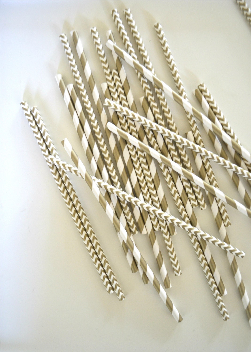 25 Gold Paper Straws, STRIPES & CHEVRON, Tiffany Party, Chic bridal shower, Drinking straws Il_570xn