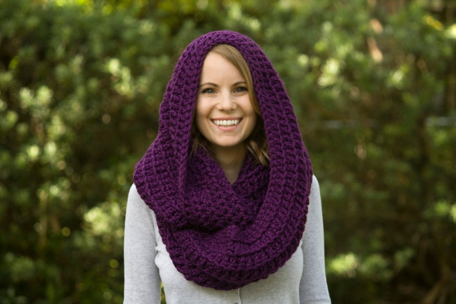 oversized Infinity Oversized hooded pattern Purple Cowl, infinity Crochet scarf cowl Chunky Eggplant Plum Scarf, oversized Infinity Oversized hooded pattern Purple Cowl, infinity Crochet scarf cowl Chunky Eggplant Plum Scarf,