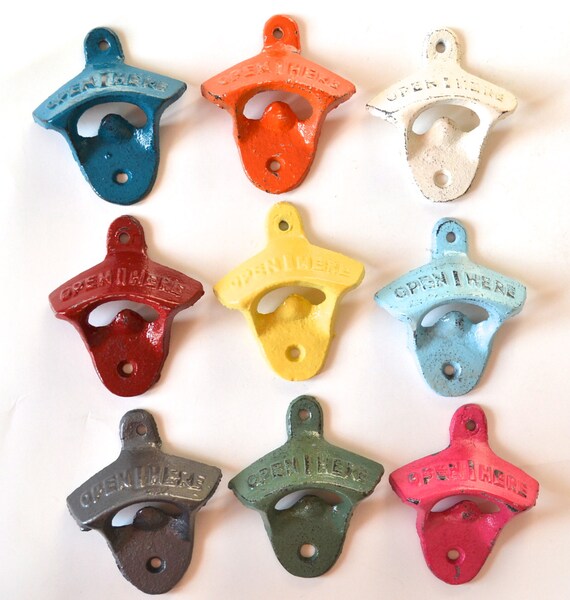 Wall Mounted Bottle Opener PICK YOUR COLOR by NevermoreGifts Wall Mounted Bottle Opener PICK YOUR COLOR by NevermoreGifts