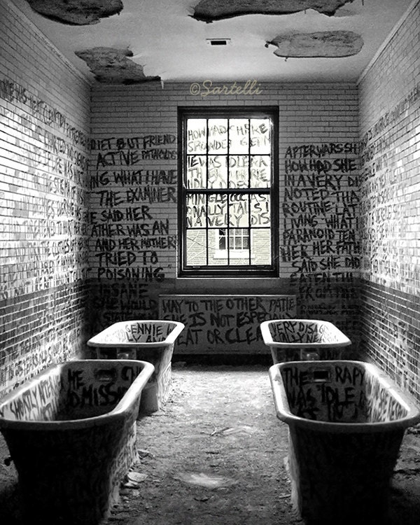 Abandoned Asylum - Manteno State Hospital, Manteno, Illinois - Black and White Photography Print 4x5 or 8x10